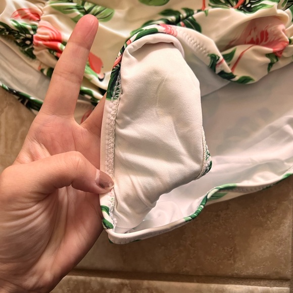 Tropical Monstera and Flamingo High-Waisted Bikini - Picture 8 of 15